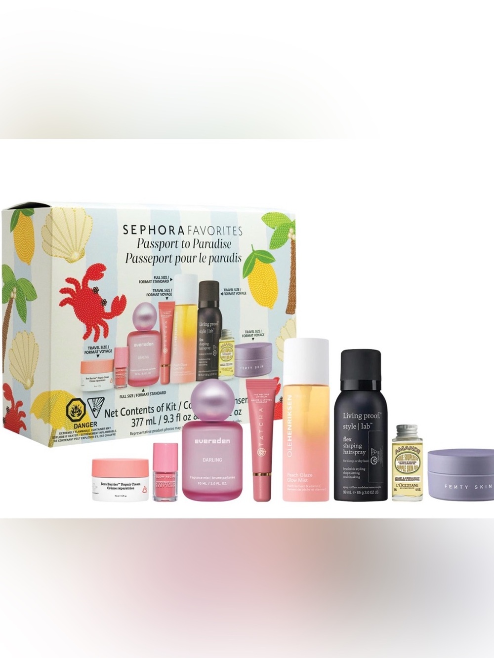 Sephora Passport to Paradise Beauty Kit - Pink, Purple, Black, Yellow